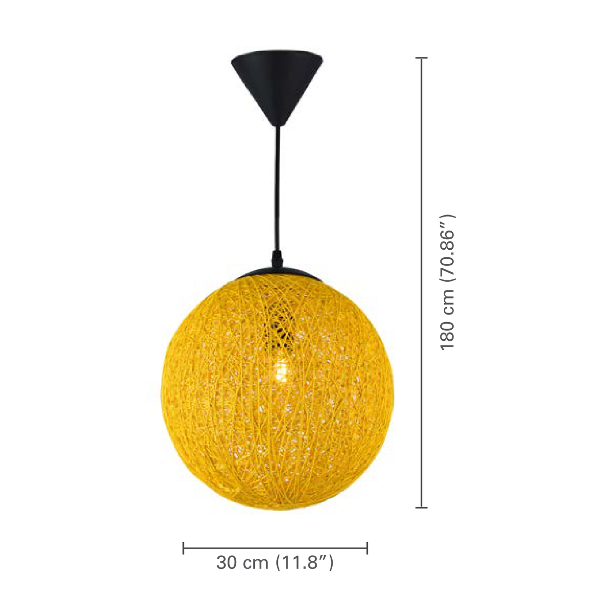 Xtricity - Luminaire Suspendu, Largeur de 11.81'', De la Collection Grant, Jaune - dimensions - Simple Boutique