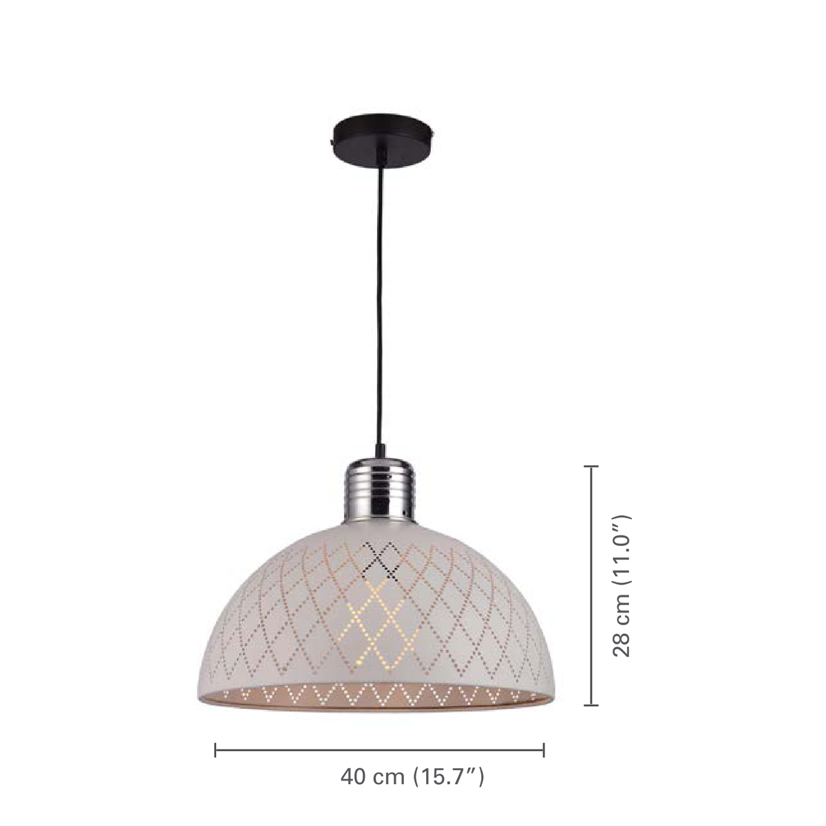 Xtricity - Luminaire Suspendu, Largeur de 15.7'', De la Collection Copenhagen, Blanc - dimensions - Simple Boutique