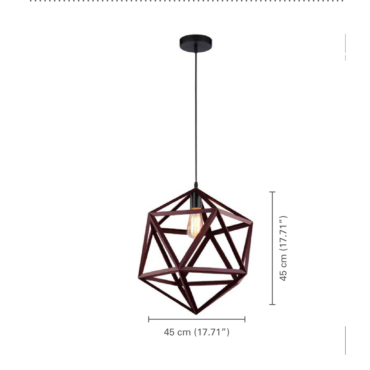 Xtricity - Luminaire Suspendu, Largeur de 17.71'', De la Collection Saphira, Noir - dimensions - Simple Boutique