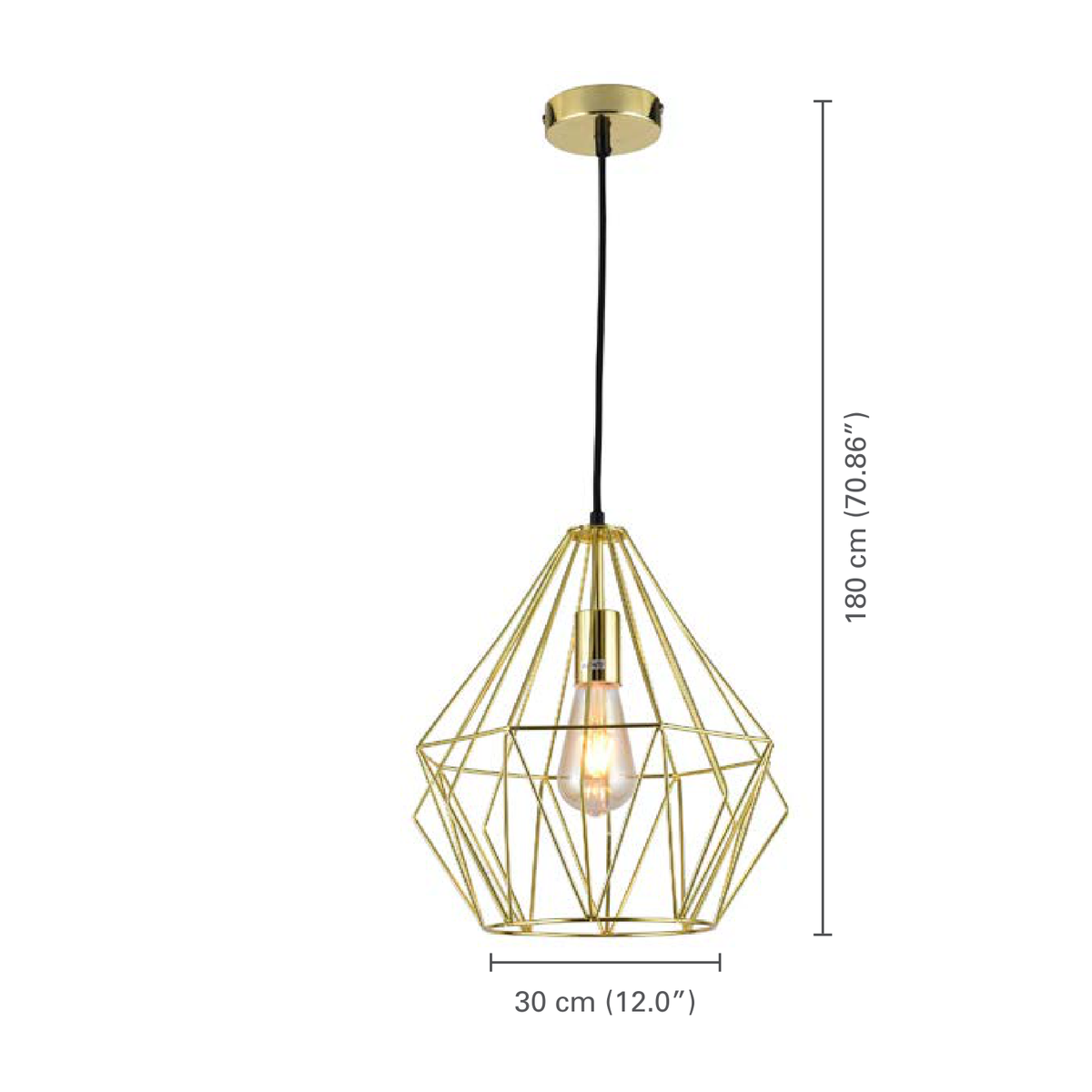 Xtricity - Luminaire Suspendu, 11.81'' de Largeur, De la Collection Sterling, Or - dimensions - Simple Boutique