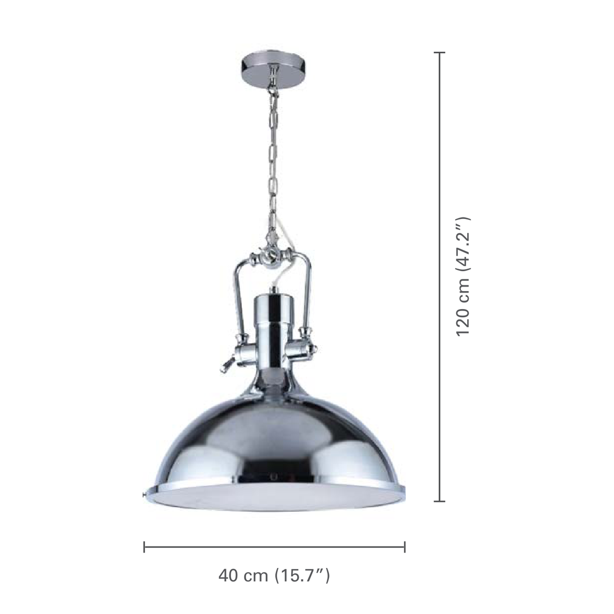 Xtricity - Luminaire Suspendu, Largeur de 15.7'', De la Collection Meridian, Argent - dimensions - Simple Boutique