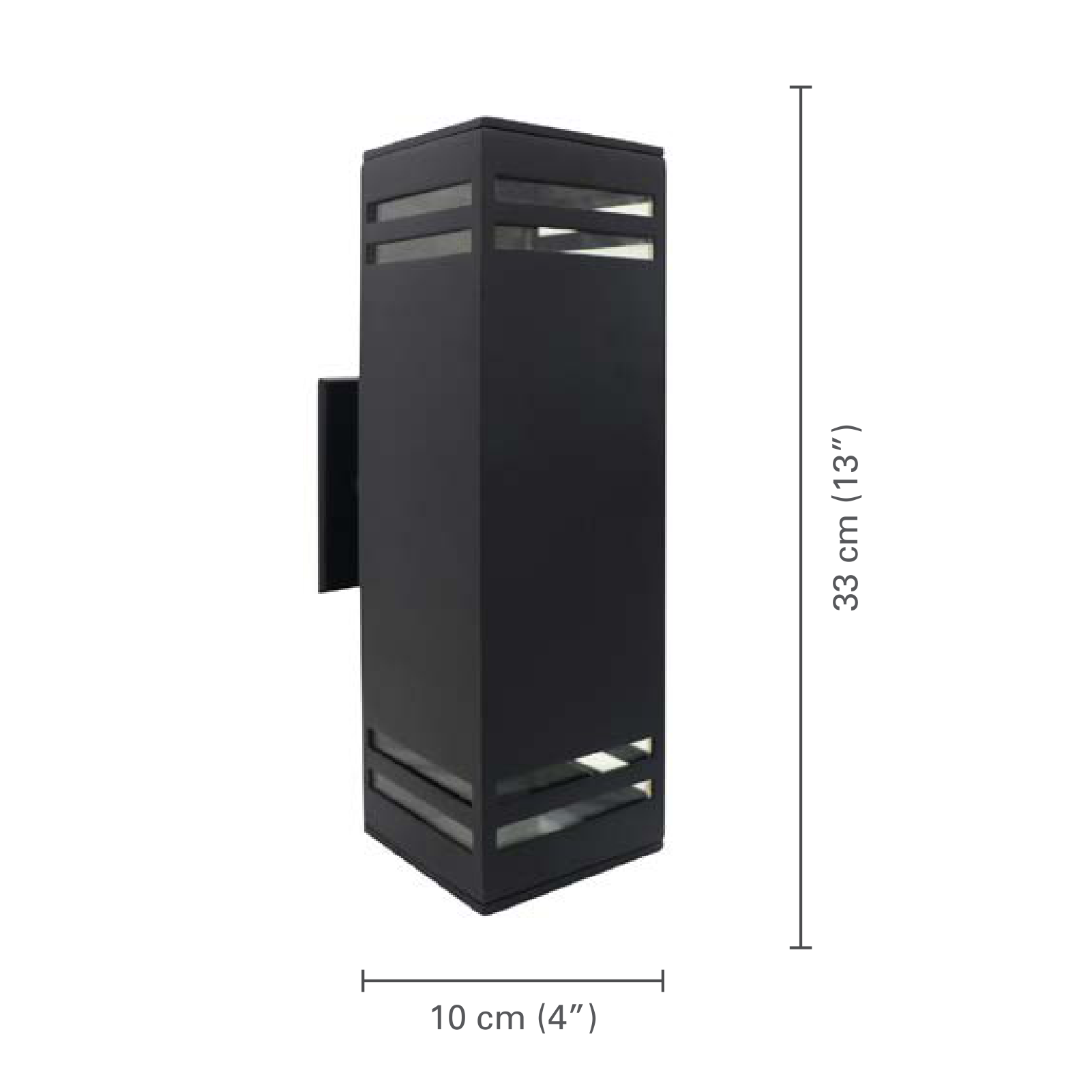 Xtricity - Luminaire Mural Extérieur, Hauteur de 13'', De la Collection Bridge, Noir - dimensions - Simple Boutique
