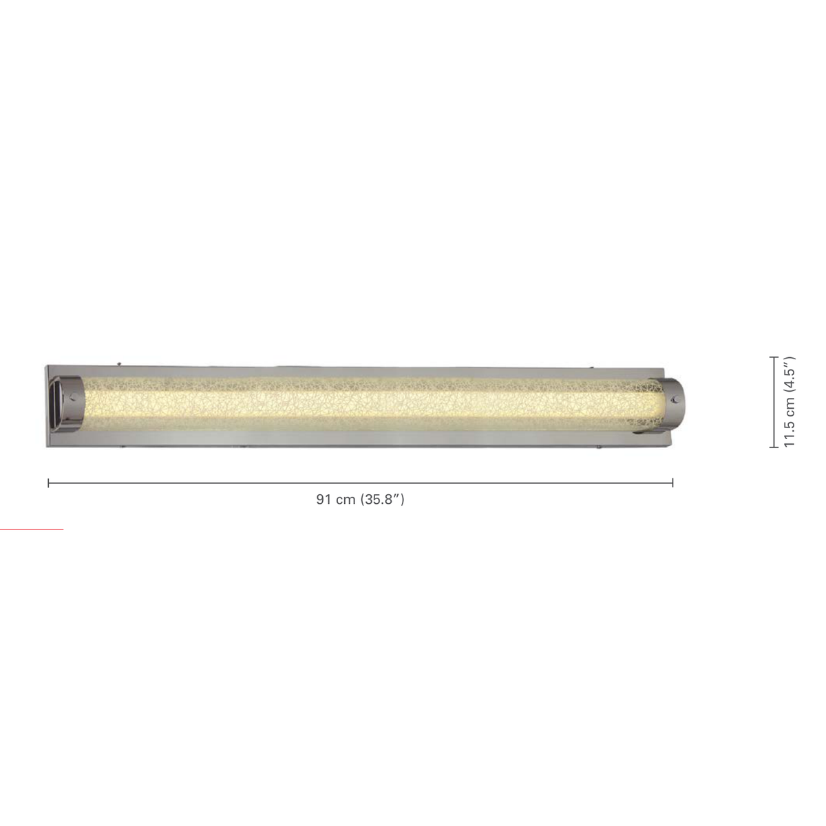 Xtricity - Luminaire Vanité au DEL, Largeur 35.8'', De la Collection Rockview, Fini Chromé - dimensions - Simple Boutique