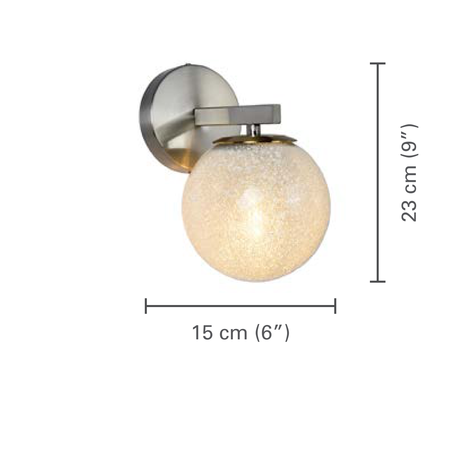 Xtricity - Luminaire Mural, Largeur de 6'', De la Collection Bohannon, Argenté - dimensions - Simple Boutique