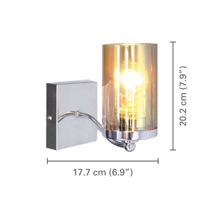 Xtricity - Luminaire de Vanité à 1 Tête, Largeur de 6.9'', De la Collection Dawson, Fini Chromé - dimensions - Simple Boutique