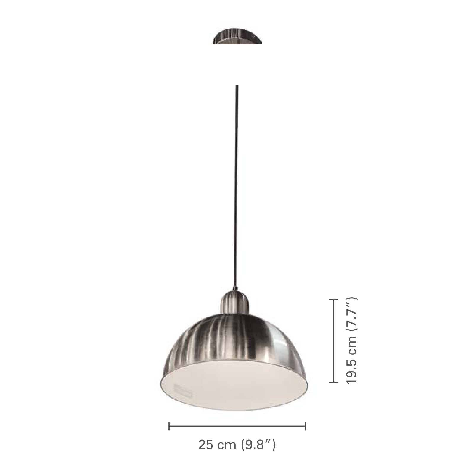Xtricity - Luminaire Suspendu, Largeur de 10'', De la Collection Elva, Argenté - dimensions - Simple Boutique