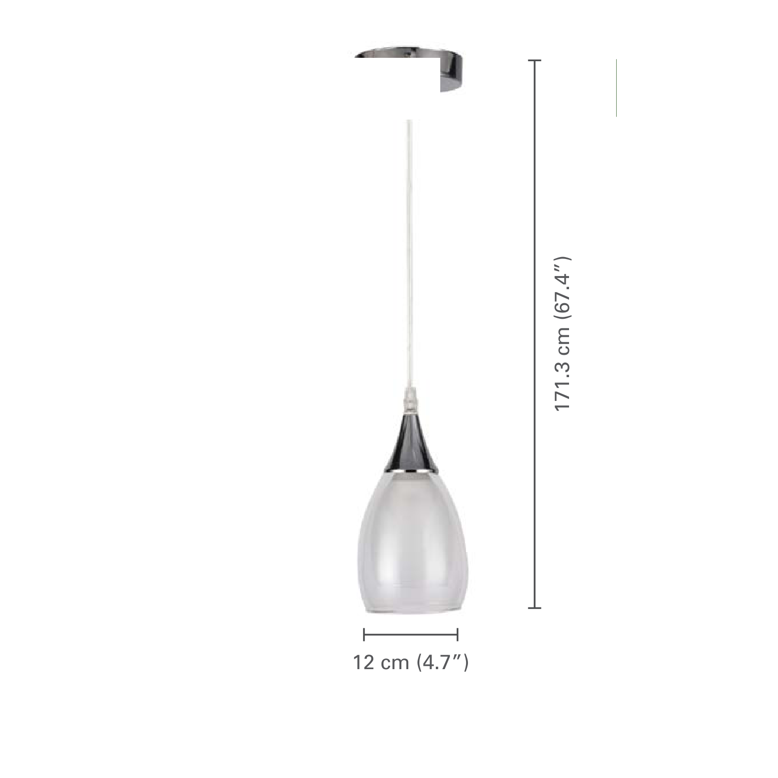 Xtricity - Luminaire Suspendu à 1 Lumière, Largeur de 4.7'', De la Collection Repley, Blanc - dimensions - Simple Boutique