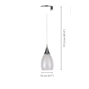 Xtricity - Luminaire Suspendu à 1 Lumière, Largeur de 4.7'', De la Collection Repley, Blanc - dimensions - Simple Boutique