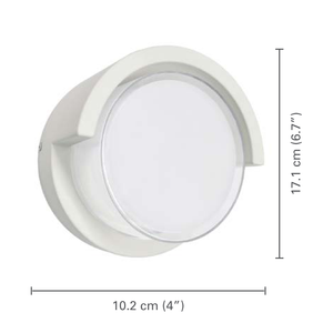 Xtricity - Luminaire Mural Extérieur avec DEL Intégrées, Diamètre de 4'', De la Collection Malibu, Blanc - dimensions - Simple Boutique