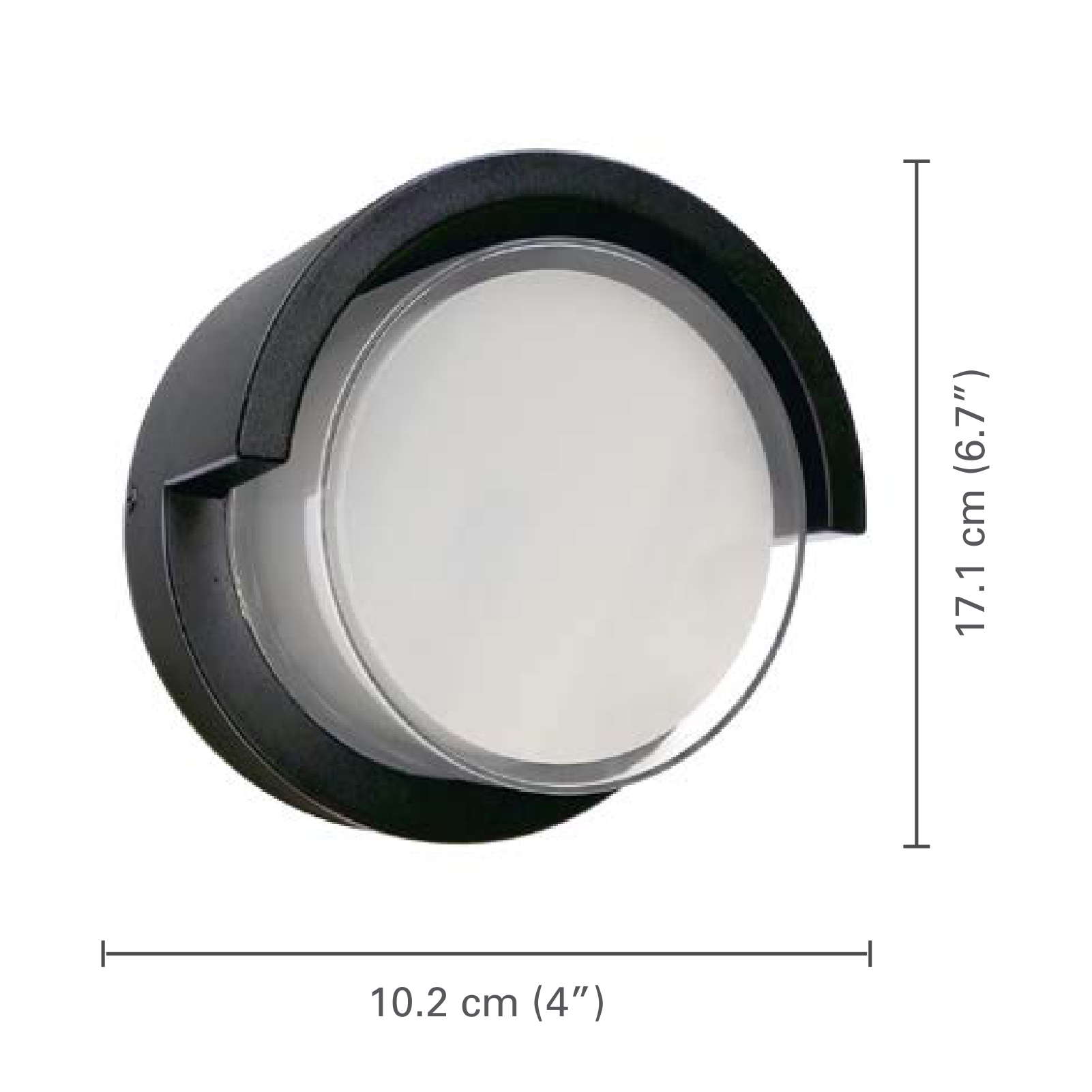 Xtricity - Luminaire Mural Extérieur avec DEL Intégrées, Diamètre de 4'', De la Collection Malibu, Noir - dimensions - Simple Boutique