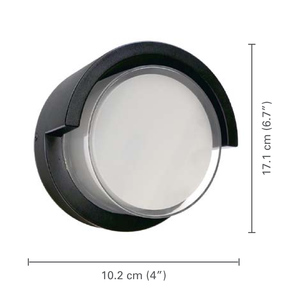 Xtricity - Luminaire Mural Extérieur avec DEL Intégrées, Diamètre de 4'', De la Collection Malibu, Noir - dimensions - Simple Boutique