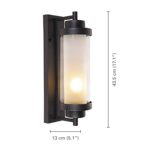 Xtricity - Luminaire Mural Extérieur, Hauteur de 17.1'', De la Collection Bali, Noir - dimensions - Simple Boutique