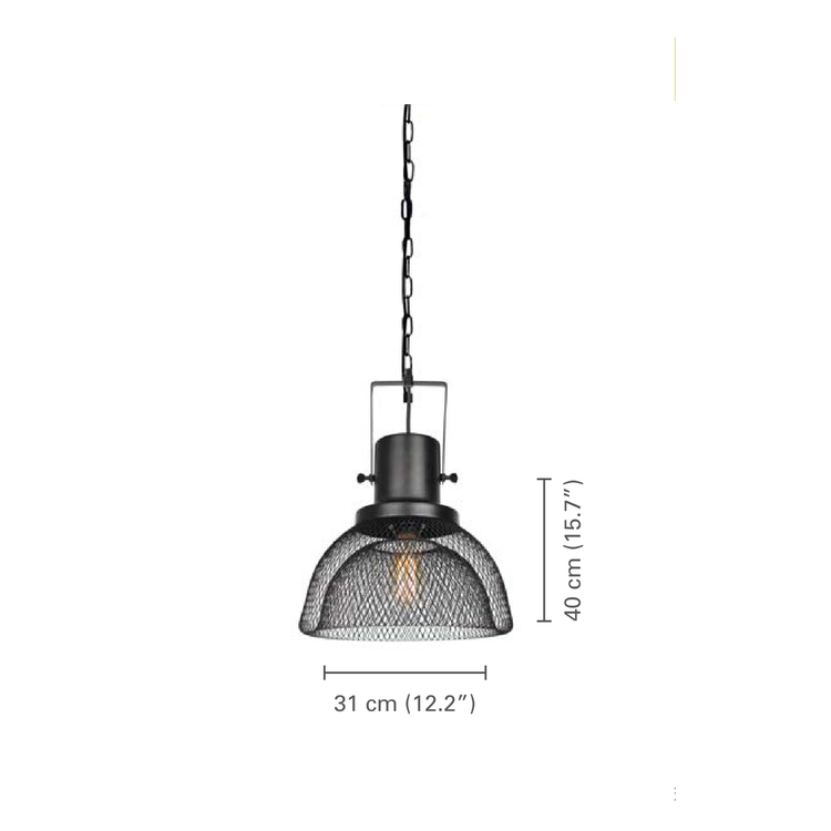 Xtricity - Luminaire Suspendu, Largeur de 12.2", De la Collection Bolero, Noir - dimensions - Simple Boutique