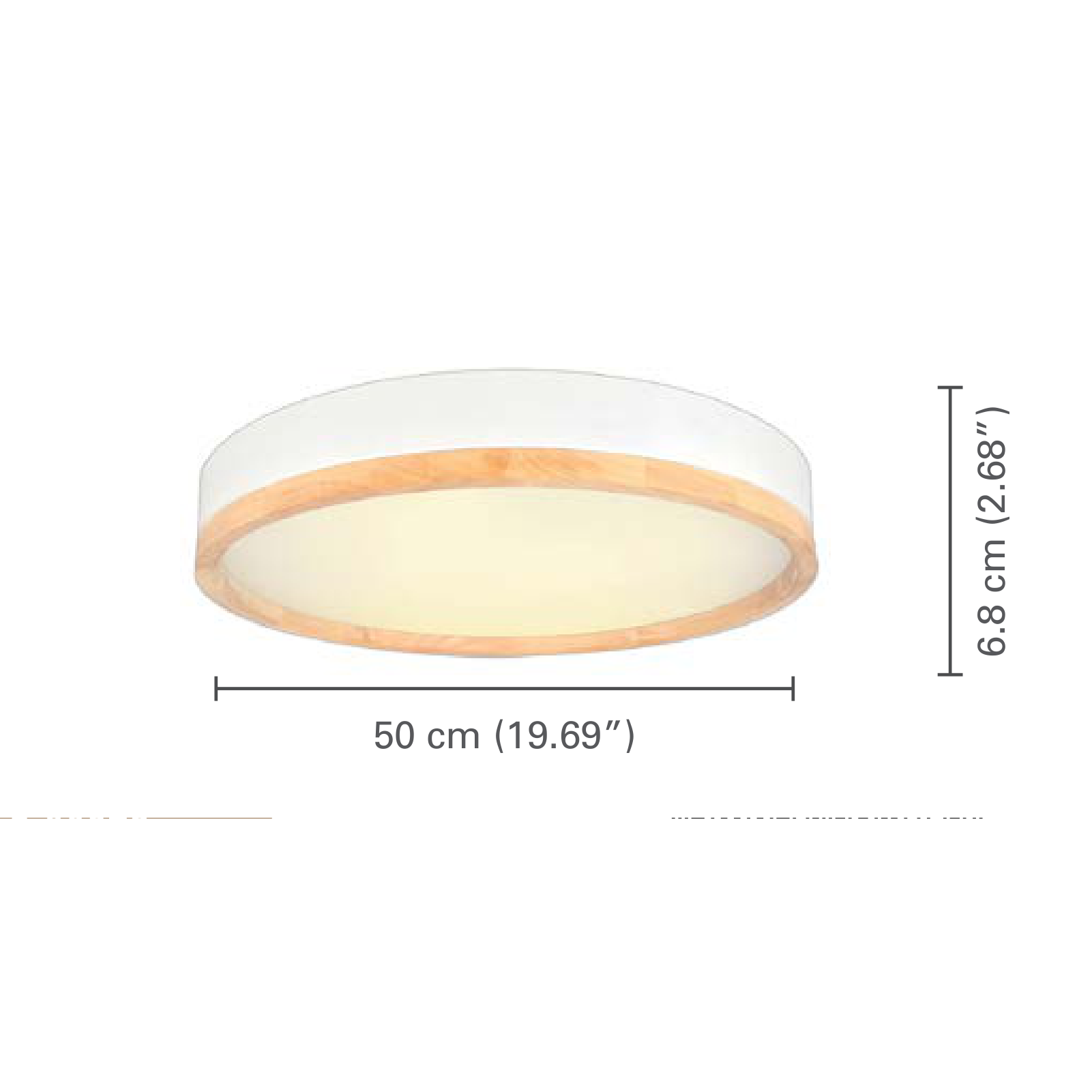 Xtricity - Plafonnier avec DEL Intégré, Diamètre de 19.7", De la Collection Valentine, Blanc - dimensions - Simple Boutique