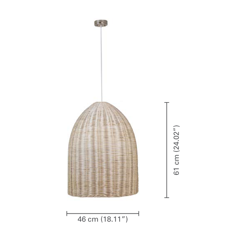 Xtricity - Luminaire Suspendu, Hauteur de 23.43", De la Collection Waterloo, Beige - dimensions - Simple Boutique