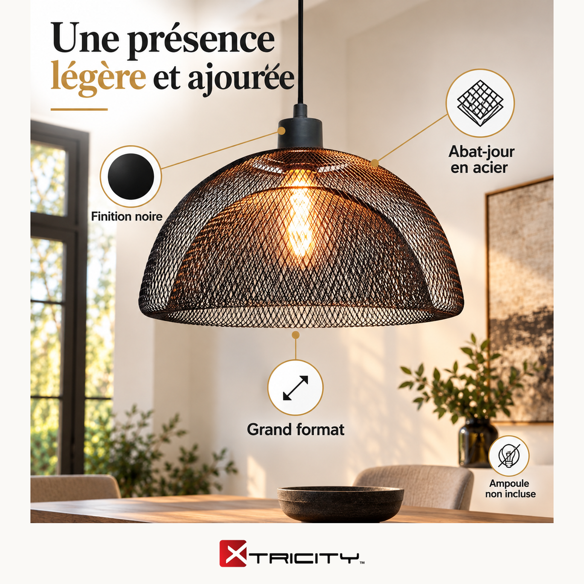 Suspension Jizelle, noire, grande — Avantages — logo original Xtricity
