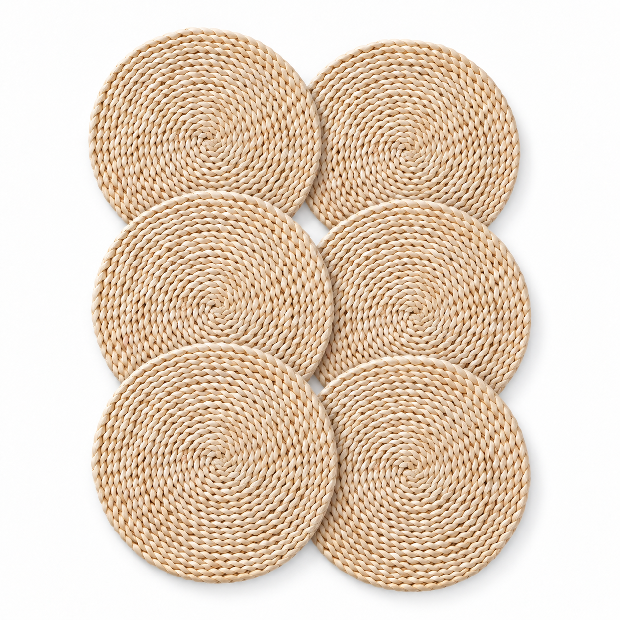Set de table rond en jonc de mer JS Gourmet — Lot de 6 - Simple Boutique