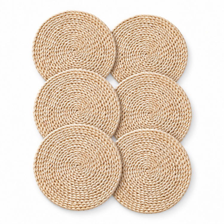 Set de table rond en jonc de mer JS Gourmet — Lot de 6 - Simple Boutique
