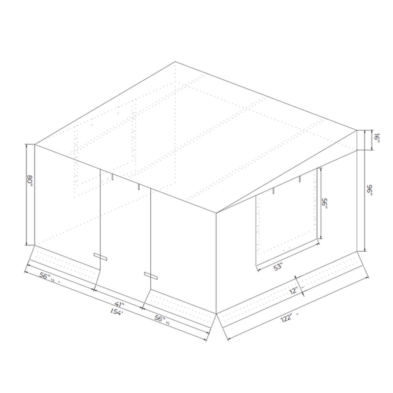 Abri Hivernal pour Abri Soleil Mural, 10' x 12', Avec Porte et Fenêtre, Blanc - Simple Boutique