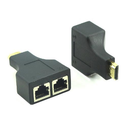 Adaptateurs (paire) HDMI via 2x câbles Cat5e/Cat6 (max 98 pi / 30 m.)