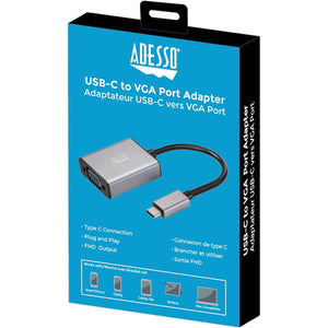 Adesso - Adaptateur USB-C Vers VGA CyberHub 5040, 1080P/60Hz - Simple Boutique