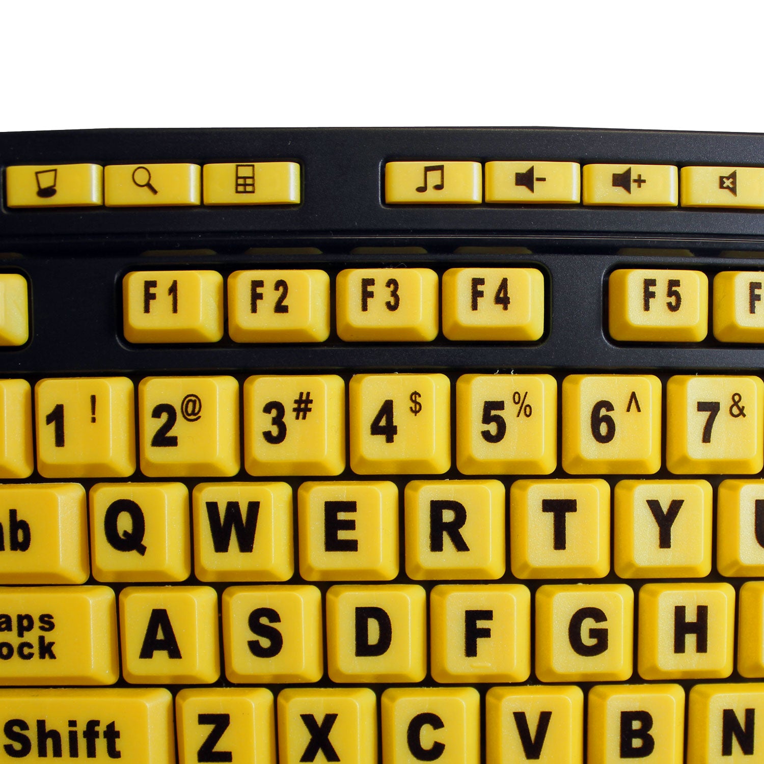 Adesso - Clavier Lumineux Filaire à Gros Caractères avec Raccourci Multimédia, Jaune - Simple Boutique