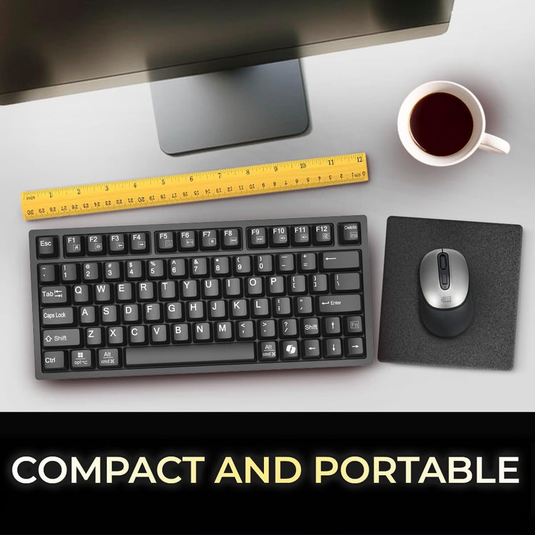 Adesso - Clavier Mécanique Filaire Compact EasyTouch 610 Avec Raccourci pour Co-Pilote, Noir - Simple Boutique