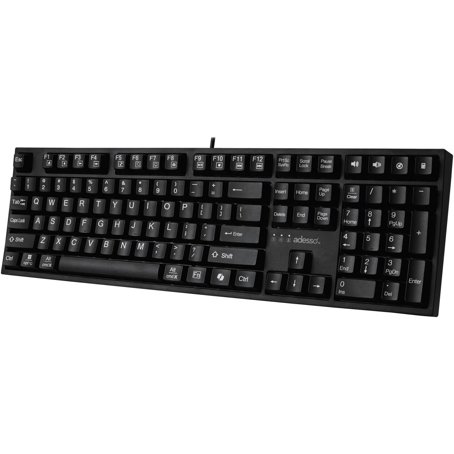 Adesso - Clavier Mécanique Filaire EasyTouch 670 avec Raccourci Co-Pilot, Noir - Simple Boutique