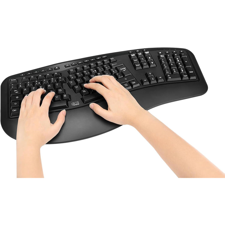 Adesso - Ensemble Clavier Ergonomique et Souris Sans-Fil, Francais-Canadiens, Noir - Simple Boutique