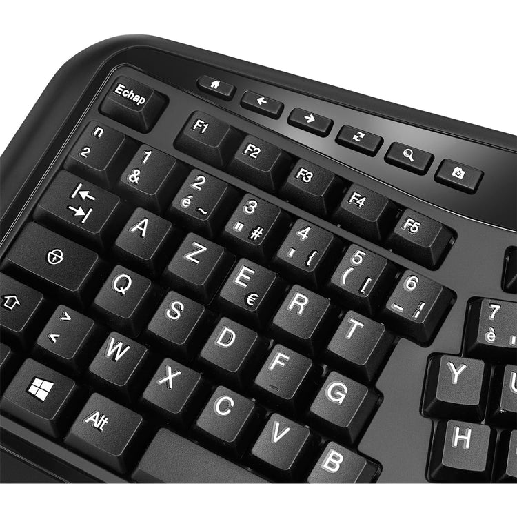 Adesso - Ensemble Clavier Ergonomique et Souris Sans-Fil, Francais-Canadiens, Noir - Simple Boutique