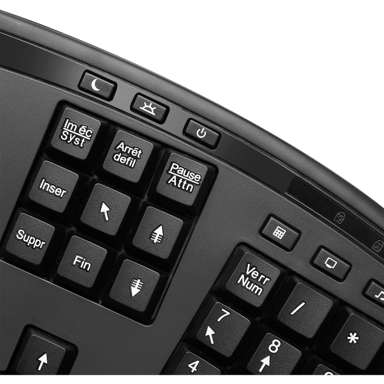 Adesso - Ensemble Clavier Ergonomique et Souris Sans-Fil, Francais-Canadiens, Noir - Simple Boutique