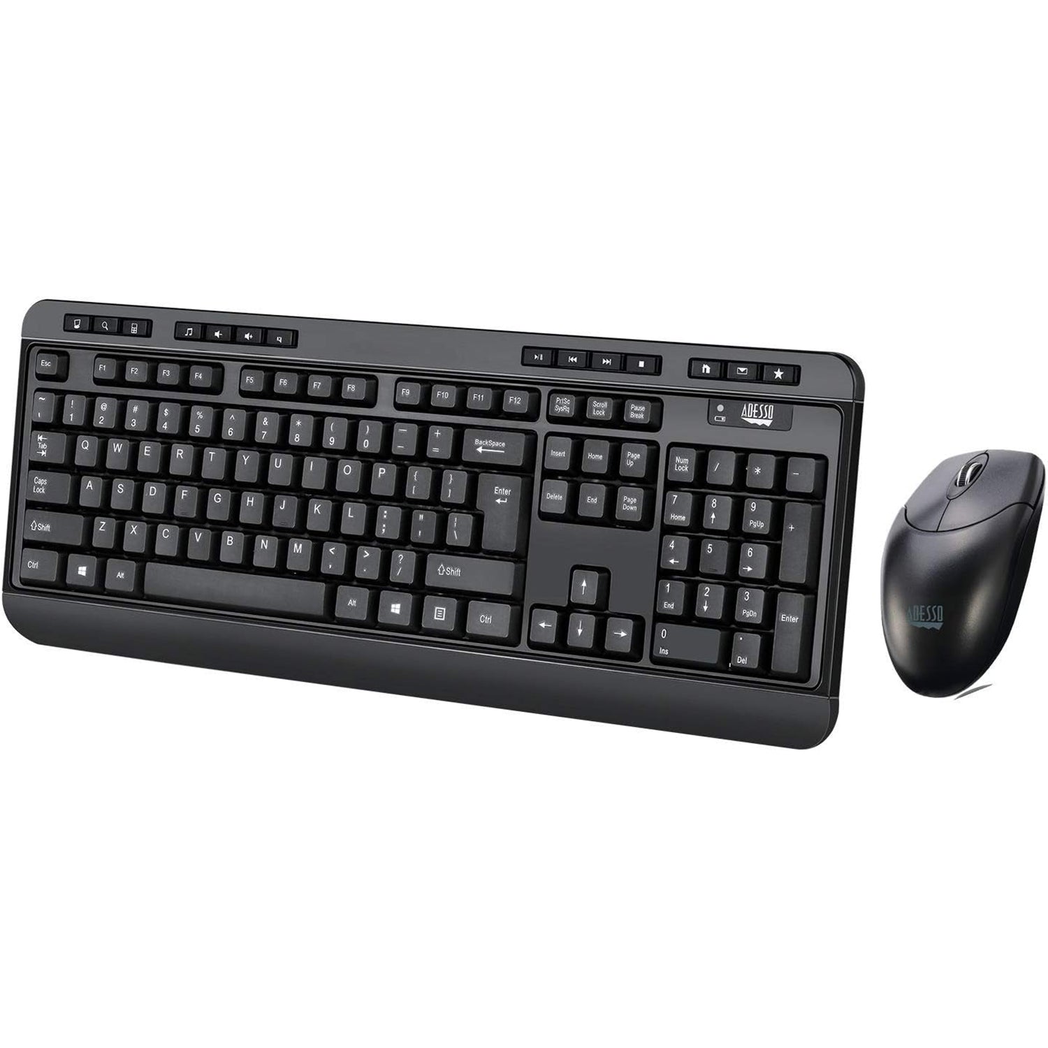 Adesso - Ensemble Clavier et Souris Sans-Fil, Antimicrobiens, Noir - Simple Boutique
