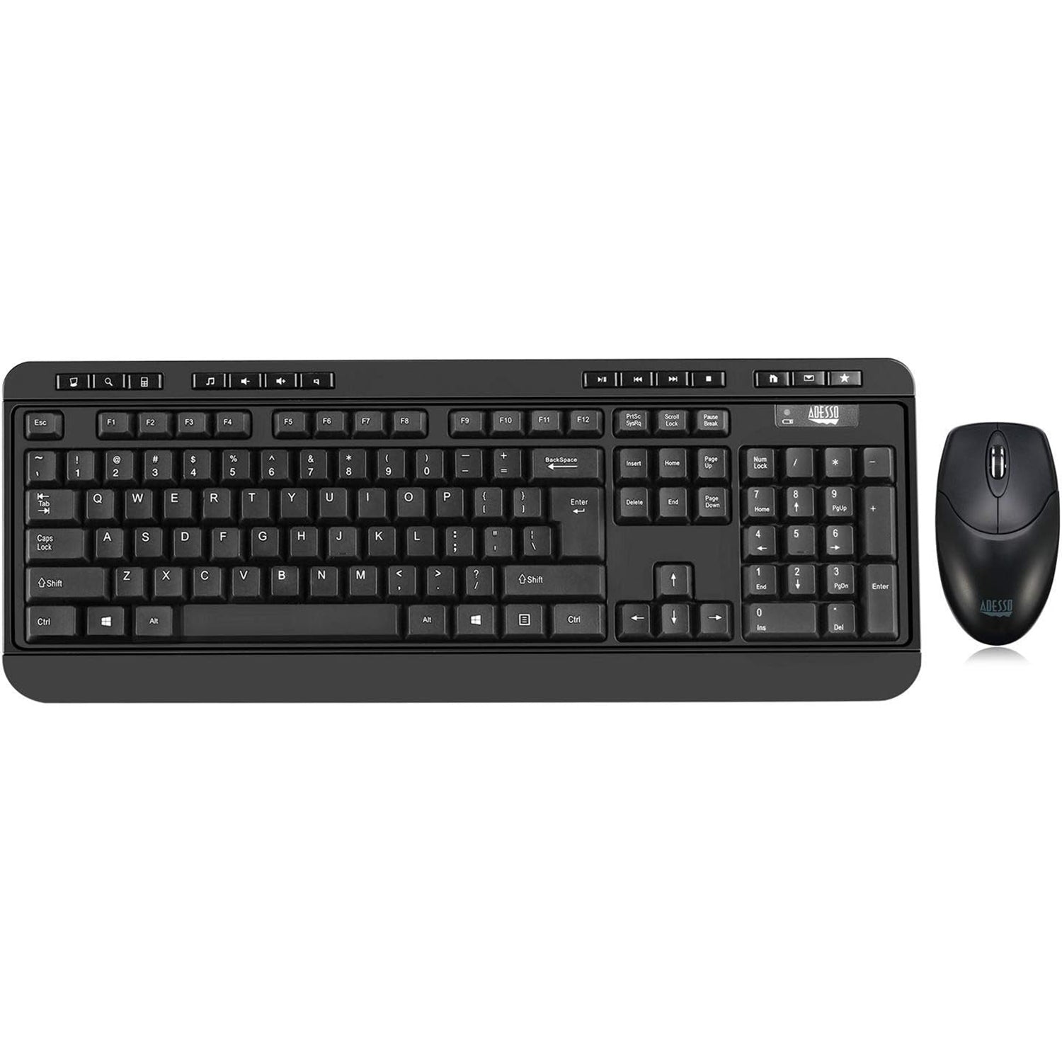 Adesso - Ensemble Clavier et Souris Sans-Fil, Antimicrobiens, Noir - Simple Boutique