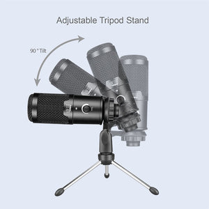 Adesso - Microphone USB à Condensateur Cardioïde avec Trépied, Noir - Simple Boutique