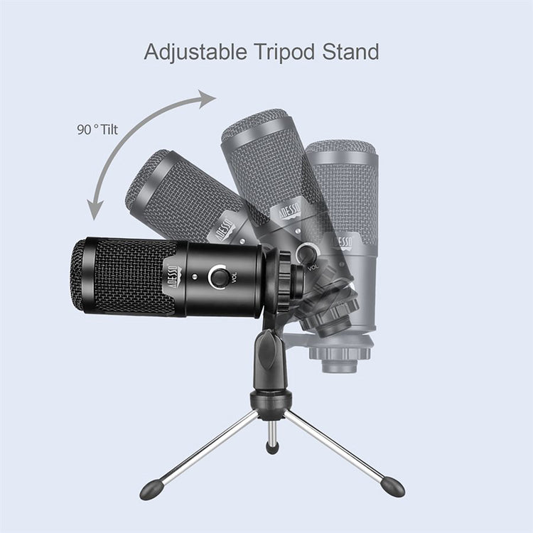 Adesso - Microphone USB à Condensateur Cardioïde avec Trépied, Noir - Simple Boutique