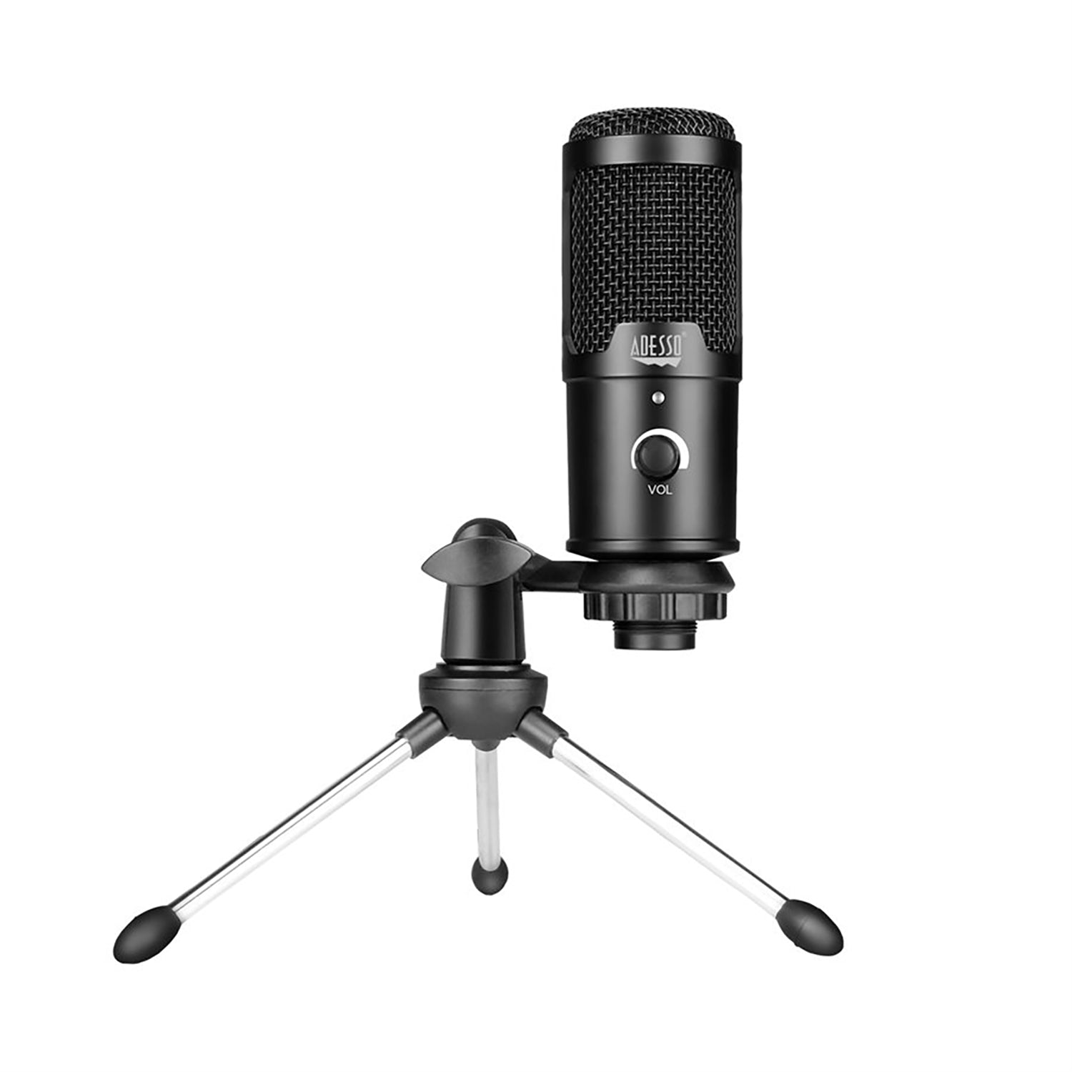 Adesso - Microphone USB à Condensateur Cardioïde avec Trépied, Noir - Simple Boutique