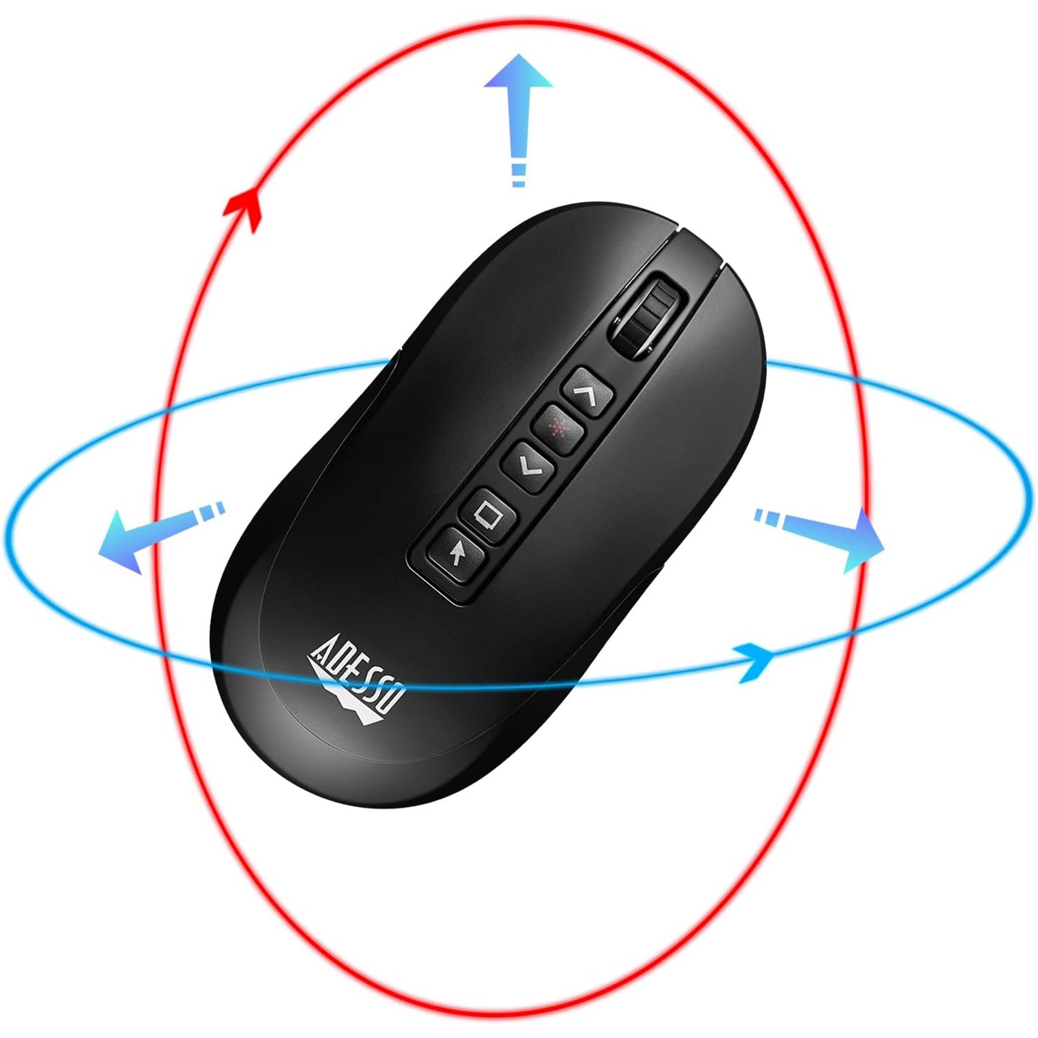 Adesso - Souris de Présentation Sans-Fil avec Pointeur Laser Intégré, Noir - Simple Boutique