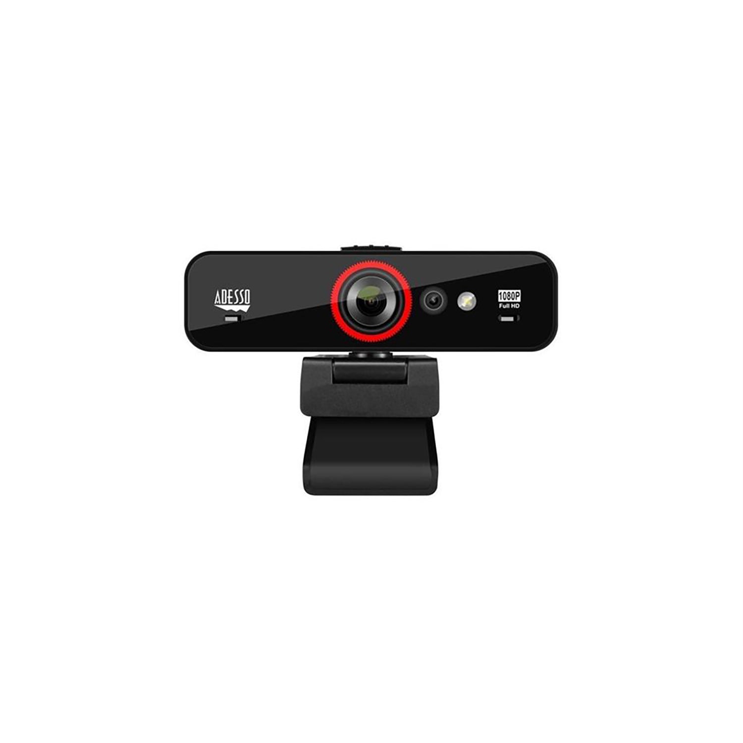Adesso - Webcam HD 1080P, Double Microphone Intégré, Reconnaissance Faciale, Noir