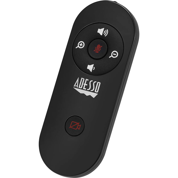 Adesso - Webcam Ultra HD 4K, Double Microphone Intégré, Télécommande Infrarouge, Noir - Simple Boutique