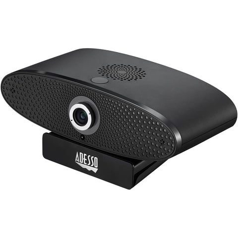 Adesso - Webcam Ultra HD 4K, Double Microphone Intégré, Télécommande Infrarouge, Noir
