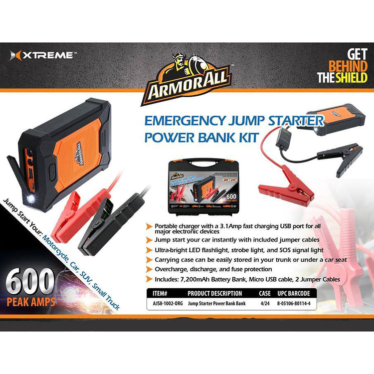 ArmorAll - Kit de Démarrage d'urgence pour Voiture avec Lampe de Poche LED et Chargeur USB - Simple Boutique