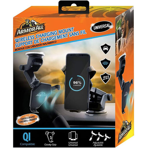 ArmorAll - Support de Téléphone pour Voiture avec Chargeur Sans-Fil Intégré, Noir