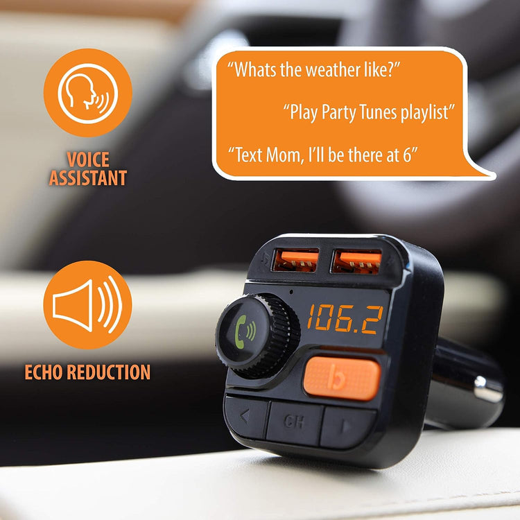 ArmorAll - Transmetteur FM Bluetooth et Chargeur USB pour Voiture, Noir - Simple Boutique