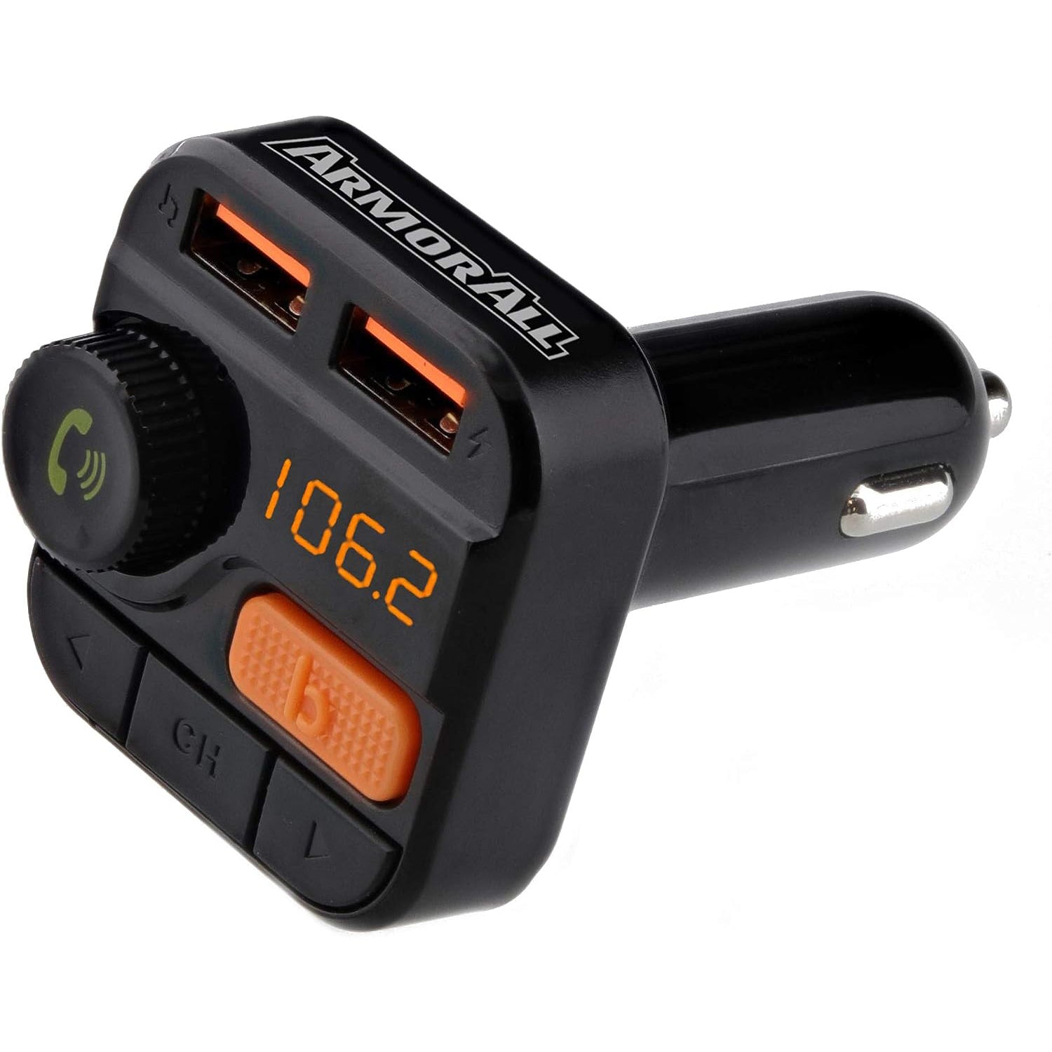 ArmorAll - Transmetteur FM Bluetooth et Chargeur USB pour Voiture, Noir - Simple Boutique