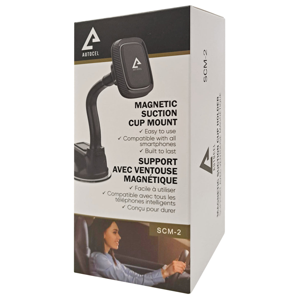 Autocel Support Magnétique de Téléphone à Ventouse pour Pare-Brise ou Tableau de Bord, Noir - Simple Boutique