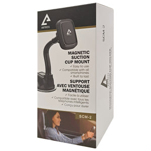 Autocel Support Magnétique de Téléphone à Ventouse pour Pare-Brise ou Tableau de Bord, Noir - Simple Boutique