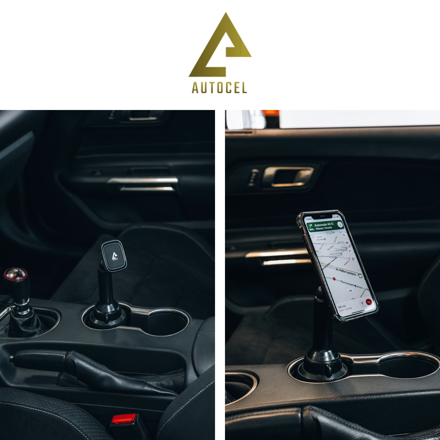 Autocel Support Magnétique de Téléphone pour Porte-Gobelet d'Auto, Noir - Simple Boutique