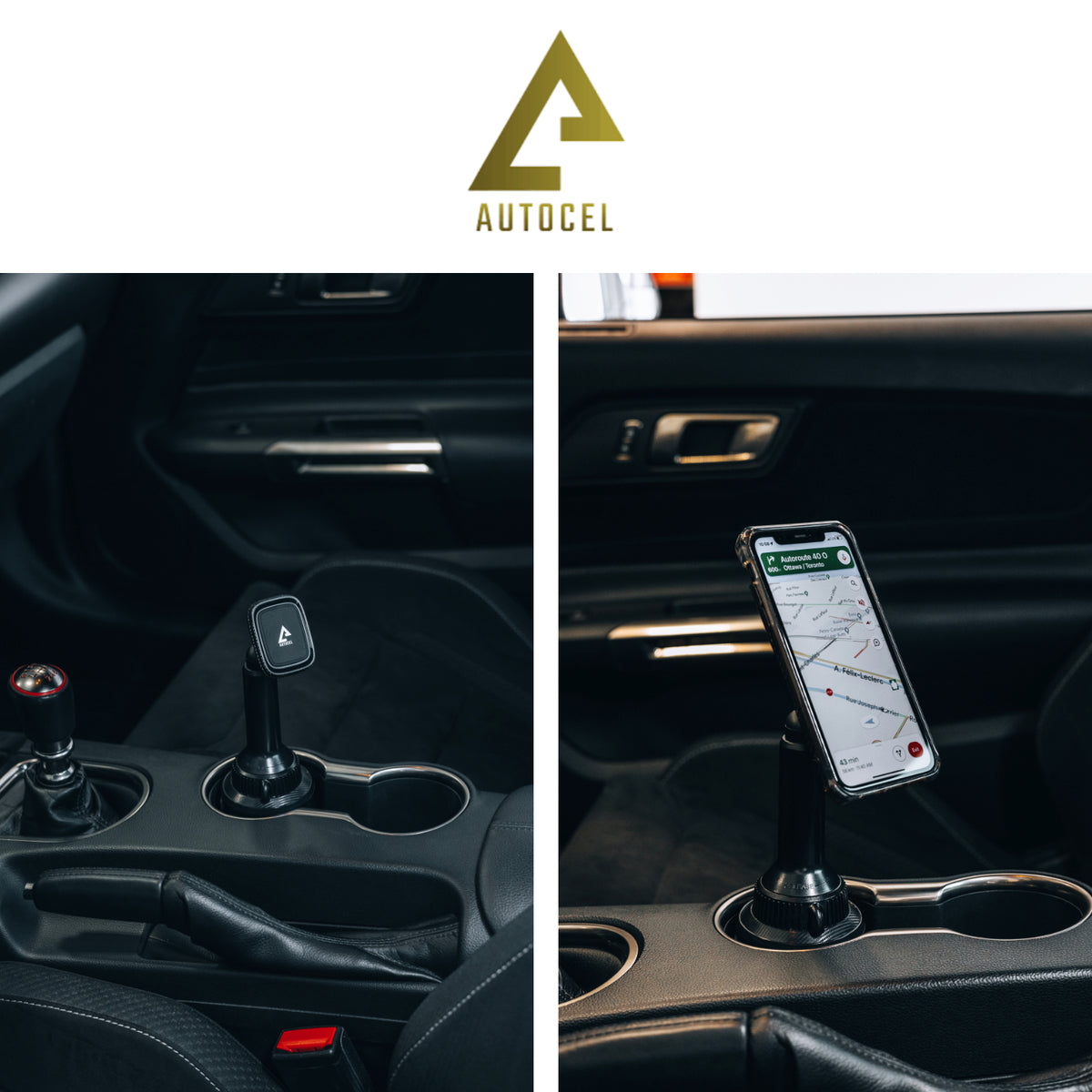 Autocel Support Magnétique de Téléphone pour Porte-Gobelet d'Auto, Noir - Simple Boutique