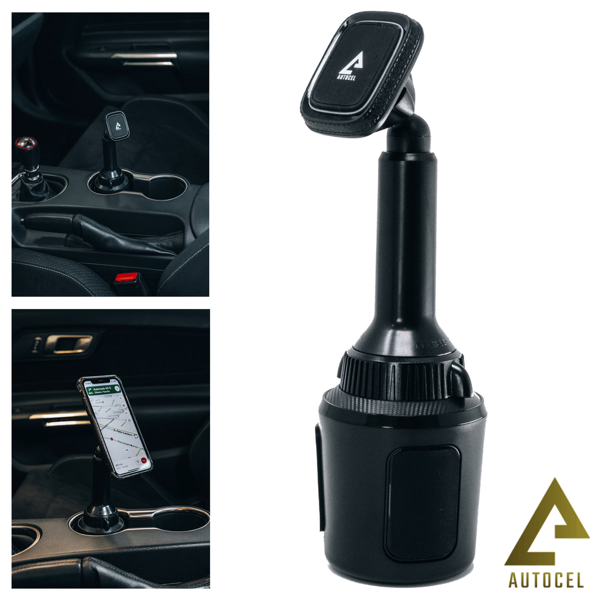Autocel Support Magnétique de Téléphone pour Porte-Gobelet d'Auto, Noir - Simple Boutique
