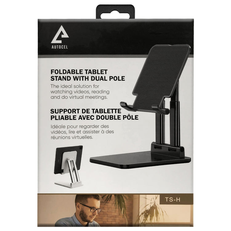 Autocel Support de Tablette Pliable à Double Tige, Hauteur et Inclinaison Réglables, Noir - Simple Boutique